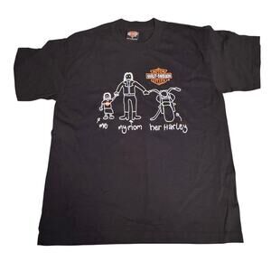 Harley Davidson Youth Size Medium Black Me, Mom Her Harley T-Shirt Topeka Kansas